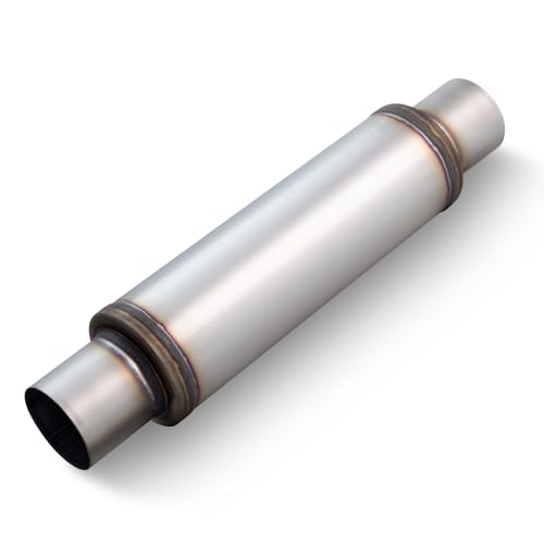 A-KARCK 3" Inlet Exhaust Resonator, 3" Inlet 3" Outlet 20" Overall Length Muffler Universal Resonator Stainless Steel Straight Through Design Exhaust Tip for Cars - color: 1 PC, size: 3" Inlet 20" Overall Length
