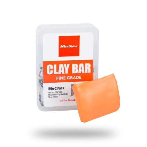 Maxshine Universal 2-Pack Magic Clay Bar – 100g Fine Grade Car Detailing Clay for Paint, Glass, Plastic & Metal Surfaces – Removes Surface Contaminants, Overspray, Brake Dust & Road Grime - style: 2-Pack Fine Grade