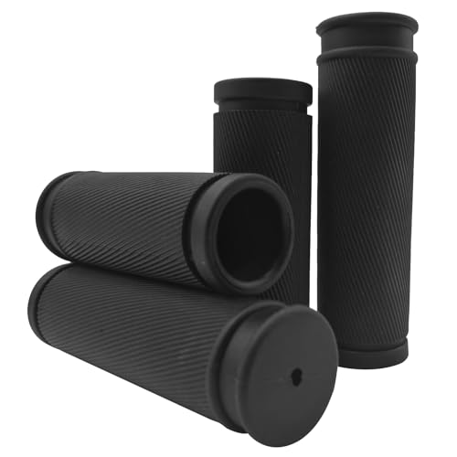 4Pcs Bike Handlebar Grips, 85mm 105mm TPR Rubber Short Grips Fit Twist Shift and Revoshift - color: Black