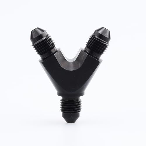 AC PERFORMANCE Y Block Splitter Fuel Fitting Male -3 AN In Male -3 AN Out, Aluminum Black - color: Black, size: 3 x 3AN