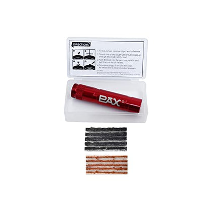 PAX 12 Pcs Tubeless Bike Tire Repair Kit, Includes Storage Canister, Plugger Tool, 10 Pcs Tire Plug Strips, Fast Flat Puncture Fix for MTB, Gravel and Road Bicycle Tires - Bright Red - color: Bright Red