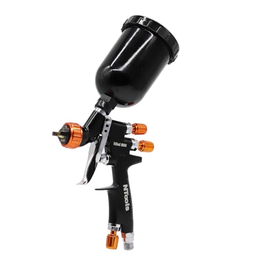 Touch-Up Mini Air Spray Gun, 0.8mm Stainless Steel Nozzle, 250ml Capacity, HVLP Auto Paint Sprayer for Cars and Furniture (Black, 0.8mm Nozzle) - color: BLACK, size: 0.8mm Nozzle