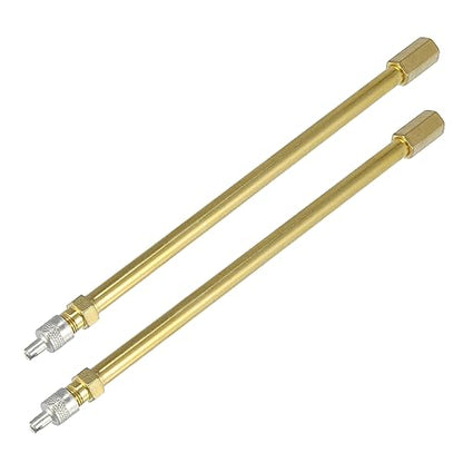 X AUTOHAUX 2pcs 180mm/7.09" Long Brass Auto Tire Valve Extension Adaptor Air Tyre Stem Extender Inflation Stright Bore for Car Truck Motorcycle Bike Scooter - size: 180mm