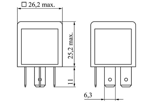 BOSCH 0986332022 Change Over Mini Relay - 5 Pins, 12V, 40/60A - Single