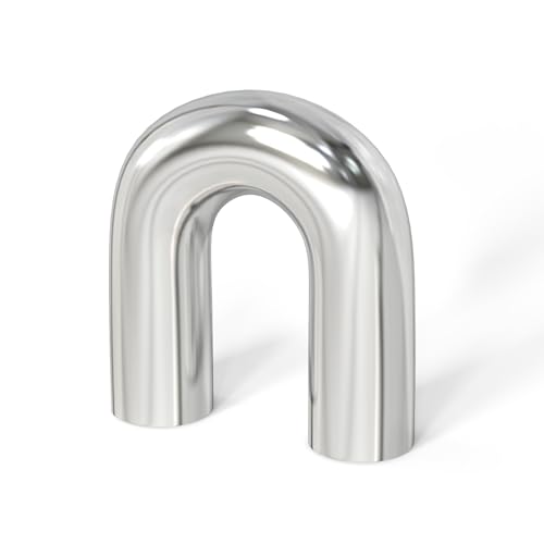 GASHER 1PCS 180 Degree Aluminum Alloy Tube Intercooler Pipe Air Intake Tube 3"OD, Leg Length 4" (100mm) - color: 180 degree, size: 3"OD (1 PC)