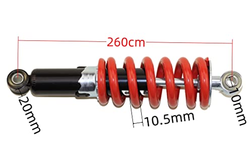 Trkimal 980LB Rear Shock Absorber, 240mm/250mm/260mm/270mm Shock Absorber Suspension Spring Sensa-Trac Load for SDG SSR Pitster Lifan 110cc 125cc 140cc 200cc 250cc Pit Dirt Bike ATV (260MM) - size: 260MM