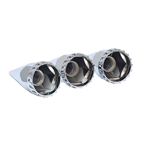 ABS Plastic Chromed Hubcaps Front and Rear Wheel Axle Cover Set with 33mm Thread-On Lug Nut Covers for Semi Trucks (Pointed) - color: Pointed