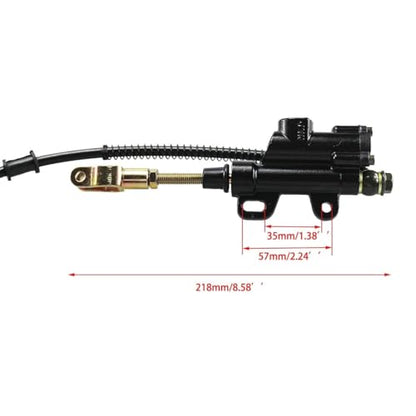 PRO BAT ATV Quad Rear Brake Assembly Master Cylinder Caliper Disc Rotor - color: Black