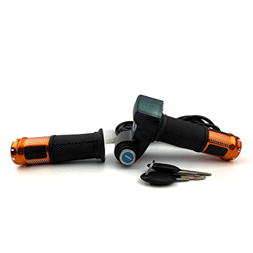 L-faster 24V/36V/48V Bike Throttle Grip Scooter Voltage Indicator Power Key Locker Accelerator