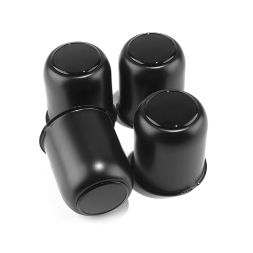 4Pcs 3.19" Stainless Trailer Wheel Center Caps, 3.62" H Matte Black - color: Matte Black, size: 3.19" Hub 3.62"H