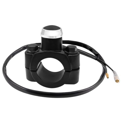 7/8" Motorcycle Handlebar Control Horn Start Switch, Aluminum Handlebar Start/Stop Button with Two Bullet Connectors, Momentary Action Push Button for ATV Dirt Pit Bike Scooter