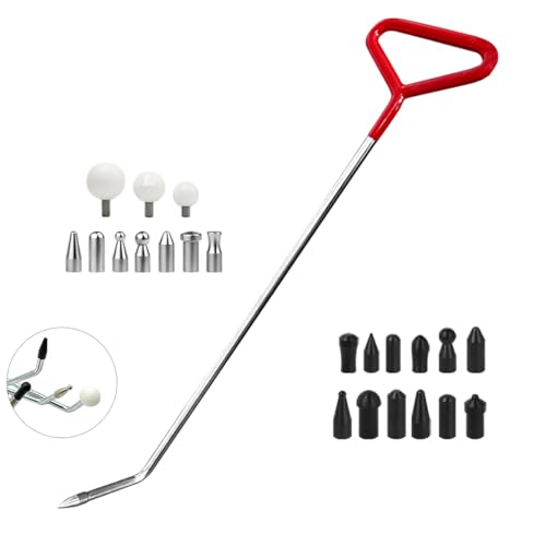 LadyRosian Paintless Dent Repair Tool Dent Removal Rods Set Stainless Steel Tools with Accessories for Car Body Dent and Hail Damage Repair - color: HC4 rod