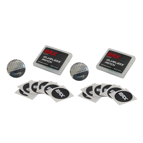 PAX 14 Pcs Glueless Bike Tire Patch Kit (2 Packs), 24mm (0.94 Inch) Round, Lightweight Pre-Glued Self-Adhesive Puncture Repair for Inner Tube, Instant Flat Fix for Road, Mountain, BMX
