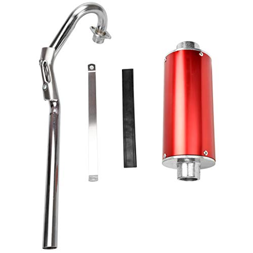 FVRITO Exhaust Pipe Muffler Silencer Kit for 125cc 110cc 70cc Dirt Pit Bike, 28mm Muffler for Chinese XR50 CRF50 Coolster SSR Baja Taotao Atomik Thumpstar Roketa Apollo Motorcycle ATV Parts Red - color: Red