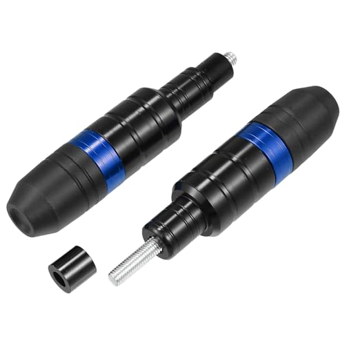 Motoforti M8 Motorcycle Frame Slider Anti-Fall Stick, Exhaust Anti Crash Falling Protector, for Honda for Yamaha, CNC Aluminum Alloy ABS, Blue, 2pcs - color: Blue