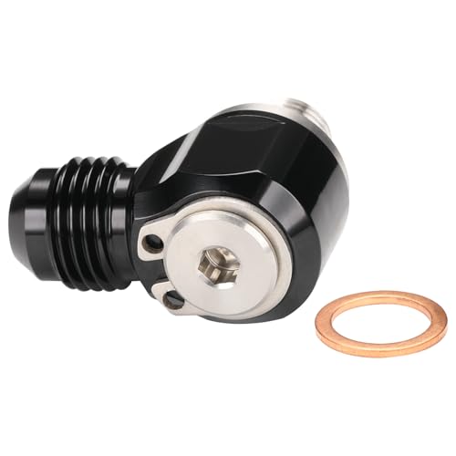 6AN Male Flare Banjo to M10x1.0 Stainless Steel Banjo Bolt Assembly Fitting Adapter Black - size: 6AN to M10x1.0
