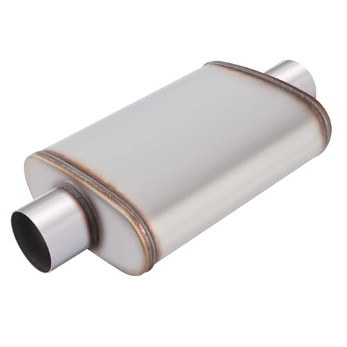LCGP 3 inch Universal Muffler, Performance Chamber Exhaust Muffler, 3" Center In/Out, 20" Overall Length Straight-Through Performance with Stainless Steel Muffler for Truck, Cars(3''Inlet/Outlet) - color: Center In / Center Out, size: 3 Inch