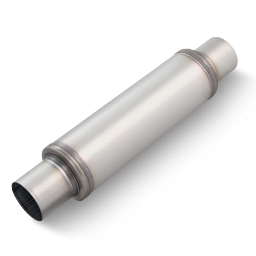 A-KARCK 2.5" Inlet Exhaust Resonator, 2.5" Inlet 2.5" Outlet 20" Overall Length Muffler Universal Resonator Stainless Steel Straight Through Design Exhaust Tip for Cars - color: 1 PC, size: 2.5" Inlet 20" Overall Length(4.5" wide)