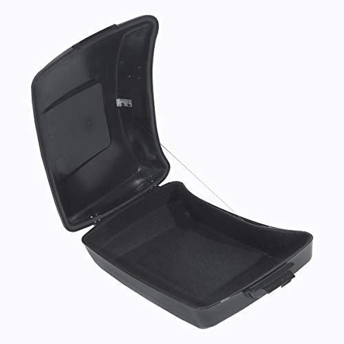 TCT-MOTORPARTS Chopped Tour Luggage Trunk Backrest & Mount Rack Fit for 2014-2025 Harley Touring Harley Ultra Limited Road King Street Glide Special - color: Gloss Black Chopped Trunk+Black Rack#1