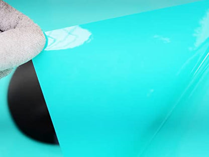 Rwraps Hyper Gloss Vinyl Car Wrap Film in Turquoise - 5ft x 1ft - Vehicle Sheet Roll with Adhesive Back and Air Release Technology - color: Hyper Gloss Turquoise, size: 5ft x 1ft