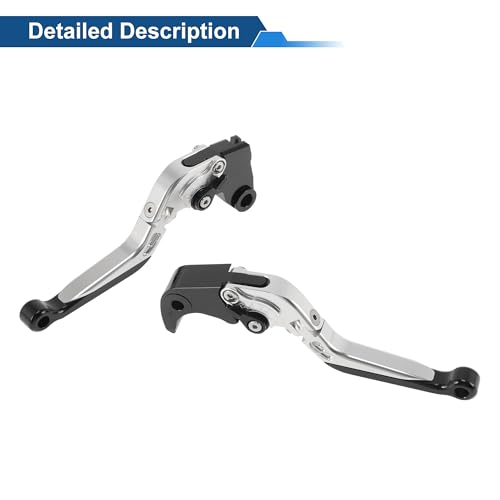 Short/Long Brake Clutch Levers for Kawasaki Ninja ZX6R 636 00-04 - color: Silver Tone Handle Black End