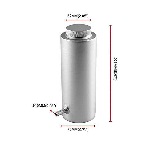 RYANSTAR Universal 800ml Coolant Expansion Tank Billet Aluminum Silver - size: Standard Silver