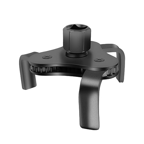 범용 조절 가능한 오일 필터 렌치, 탄소강, 블랙, 1.3cm(1/2인치) 및 1cm(3/8인치) 스퀘어 드라이브 소켓, 3조 및 양방향 디자인 - style: 범용