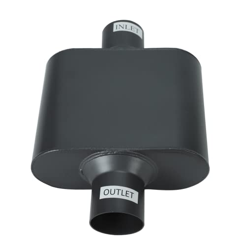 Pair of Single Chamber Performance Race Muffler 2.5" Center/Center Universal Muffler (2.5 Inch) - size: 2.5 Inch