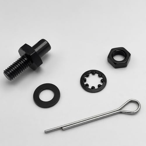 Throttle Cable Adapter Stud Kit with Bracket & Ends #8009 | Compatible with 1977+ Chevrolet (Includes Nut, Washers, Cotter Pin) - color: Black 2 pack