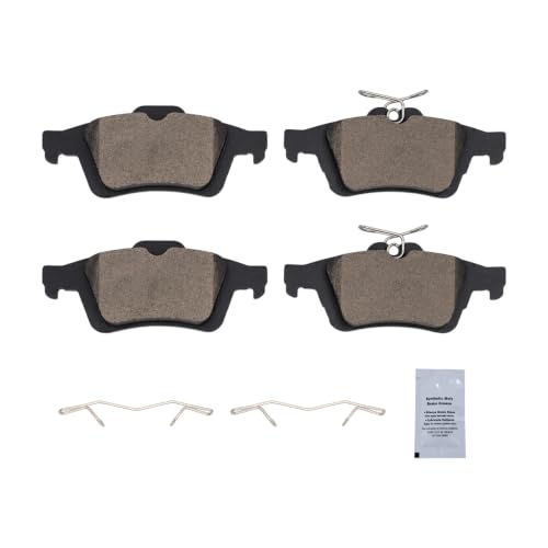 HUSCH Ceramic Brake Pads and Drilled Slotted Brake Rotors Fit for Ford - size: Drilled&Slotted-54193+D1564