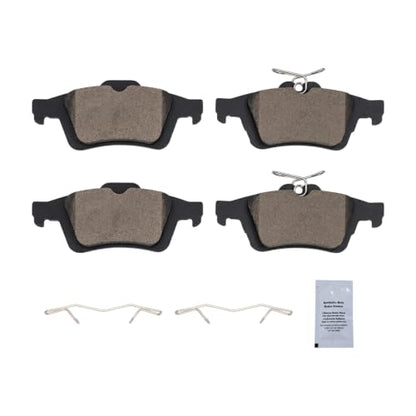 HUSCH Ceramic Brake Pads and Drilled Slotted Brake Rotors Fit for Ford - size: Drilled&Slotted-54193+D1564