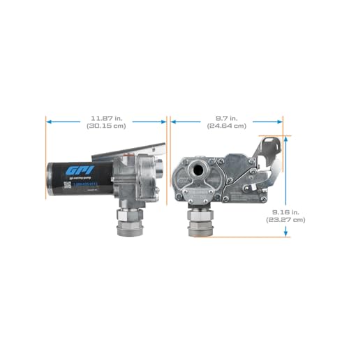 GPI - M-150 Series Fuel Transfer Pump, Automatic Shut-Off Nozzle, 15 GPM, 12 Volt (110000-100) - style: Automatic Nozzle, Spin Collar