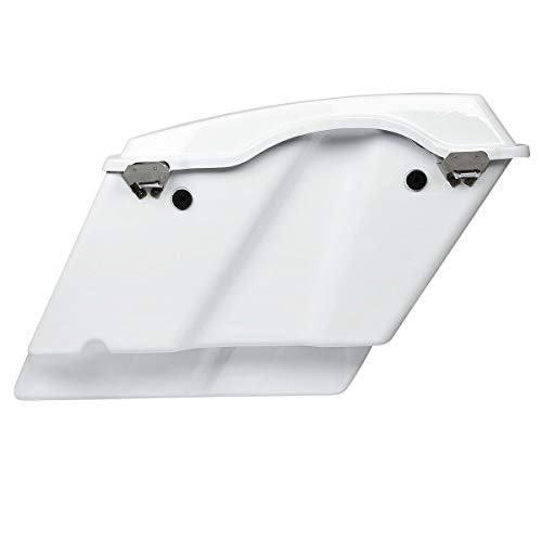 Green-L ABS White 5" Stretched Saddlebag Fit for Harley Touring 93-13 - color: White