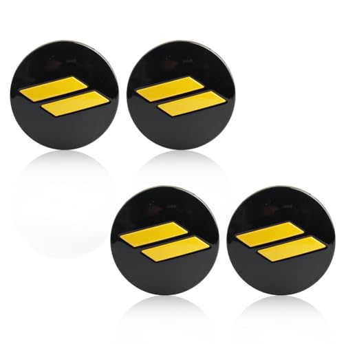 4pcs Wheel Center Cap 63mm/2.5 inches Slash Covers Hub Cap Emblem Badge for Dodge Charger Challenger Durango Hornet Dart R/T SRT Magnum Nitro Journey Caliber Avenger (Black & Yellow) - color: Yellow Slash Cap