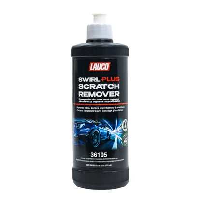 LAUCO Swirl+Plus Scratch Remover – 8oz, Polish Compound, Professional Silicone-Free Finishing Polish for Removing Fine Scratches, Swirls & Oxidation, Clear Coat Safe, High-Gloss Mirror Finish 36105 - style: Swirl–8oz