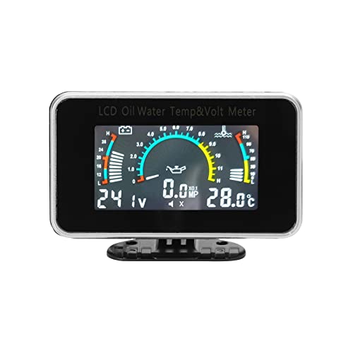 3-in-1 Car LCD Meter Digital Oil Pressure Voltage Water Temperature Gauge Universal Instrument 9-36V for Car Truck SUV RV