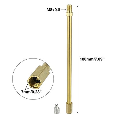 X AUTOHAUX 2pcs 180mm/7.09" Long Brass Auto Tire Valve Extension Adaptor Air Tyre Stem Extender Inflation Stright Bore for Car Truck Motorcycle Bike Scooter - size: 180mm