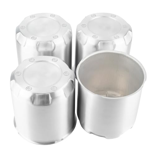 5.15in Push Through Trailer Center Caps Brushed Aluminum Fit 5.15" Center Bore Truck Trailer RV SUV Wheels Rims Hub Caps, Silver, 4Pcs - size: 5.15” Hub, 5.31” Tall