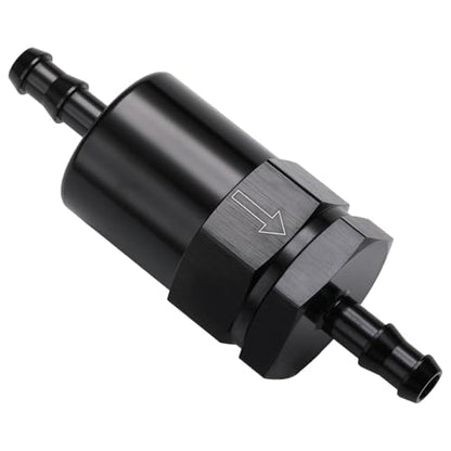 5/16" Billet Inline Fuel Filter 30 Micron Aluminum Black - size: 5/16 inch