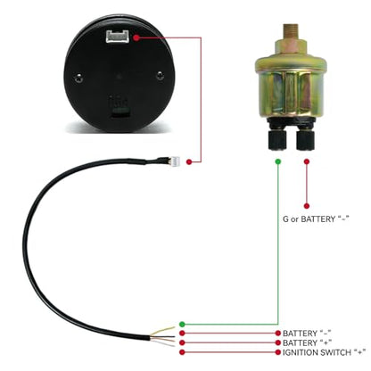 2" 52mm Pointer Digital 7 Color LED Oil Pressure Car Gauge - style: Oil Pressure Gauge (0-100PSI)