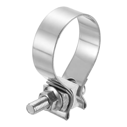 HARFINGTON 410 Stainless Steel Exhaust Clamp 2.28" Butt Joint Narrow Band Muffler Seal Exhaust Narrow Lap Butt Clamps for Pipes Muffler Converters System Repair, Silver - size: Range 58-66 mm, Band Width 22mm