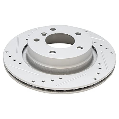 TRQ Performance Front and Rear Brake Rotor Set G Coated Drilled and Slotted - style: BRA13976