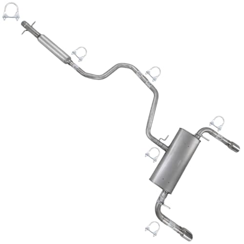 Exhaust System Kit Compatible for 2009-2012 Chevy Malibu 3.6L (Resonator Intermediate Pipe and Muffler, 2008-2012 Chevy Malibu 3.6L) - color: Resonator Intermediate Pipe and Muffler