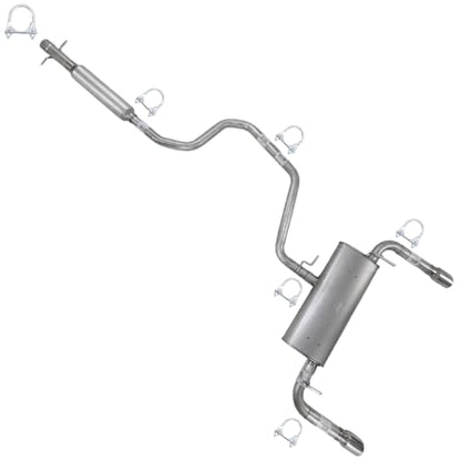 Exhaust System Kit Compatible for 2009-2012 Chevy Malibu 3.6L (Resonator Intermediate Pipe and Muffler, 2008-2012 Chevy Malibu 3.6L) - color: Resonator Intermediate Pipe and Muffler