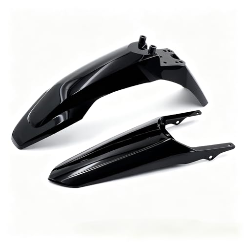 Upgraded Front & Rear Fender Set Compatible with Tuttio Soleil 01 Electric Dirt Bike - Carbon Fiber Pattern Mudguard Compatible for Tutti Off-Road Motorcycle (Black) - color: Black