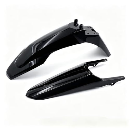Upgraded Front & Rear Fender Set Compatible with Tuttio Soleil 01 Electric Dirt Bike - Carbon Fiber Pattern Mudguard Compatible for Tutti Off-Road Motorcycle (Black) - color: Black
