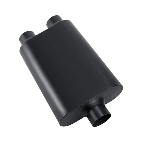 Mufflers 2 Chamber 3.0" Universal Muffler Performance Exhaust Muffler 3.0 inch,Aggressive Sound,Black(3" center in/2.25" dual out/overall 18") - size: 3" center in | 2.5" dual out | overall 18", style: Center in |Dual out
