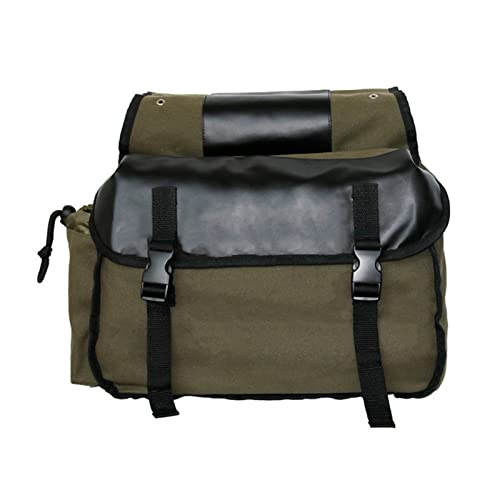 Shkalacar Saddlebag Panniers Bag Saddlebag Side Tool Bags Motorbike Large Capacity Saddle Bag Waterproof Panniers Box Side Tools Bag Pouch Cycling Luggage Bag Riding Saddlebag with 2 Side Pockets - color: Army green