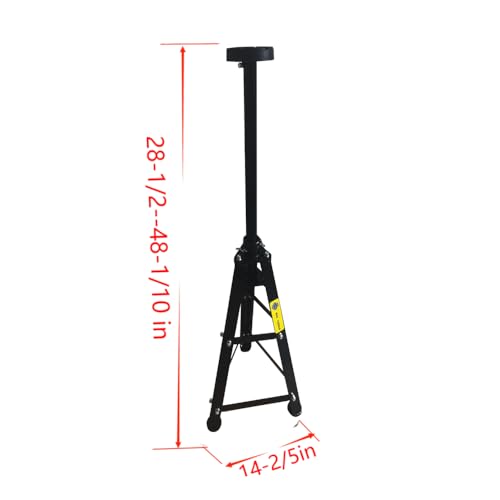 Underhoist Support Stand, 1300 lbs Capacity, 28-48 Inch Height Adjustment, Removable V-Shape & Round Tray for Auto Repair and Vehicle Maintenance