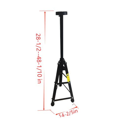 Underhoist Support Stand, 1300 lbs Capacity, 28-48 Inch Height Adjustment, Removable V-Shape & Round Tray for Auto Repair and Vehicle Maintenance